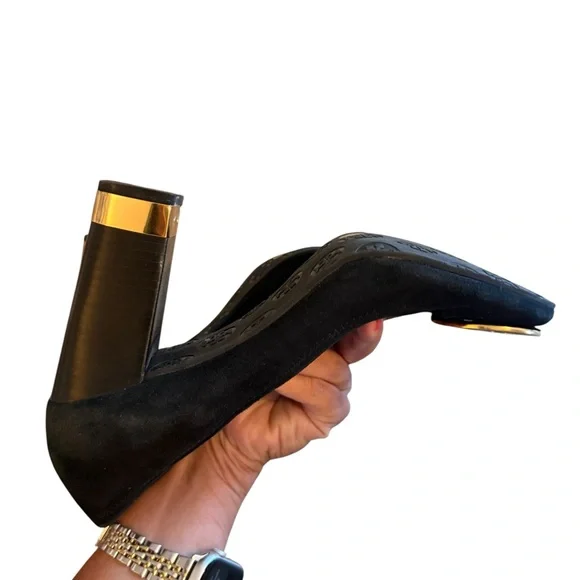 Tory Burch Black Heels with Gold Accent - Picture 13 of 15